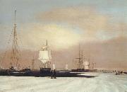 John Samuel Blunt Boston Harbor oil painting artist